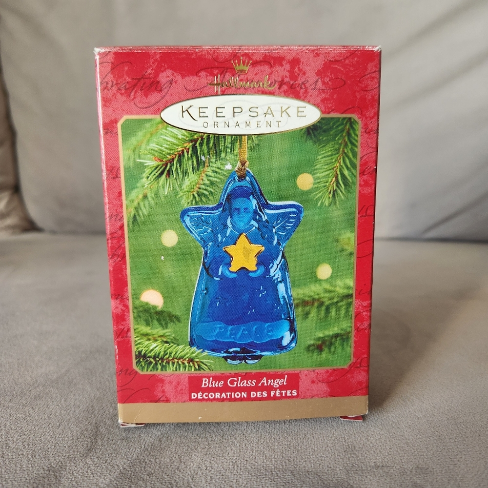 Hallmark Keepsake Ornament Christmas Blue Glass Angel 2000 - Picture 2 of 12